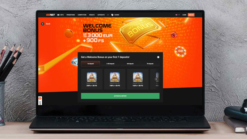 Снимка на безплатните завъртания на главната страница на Казино GGbet