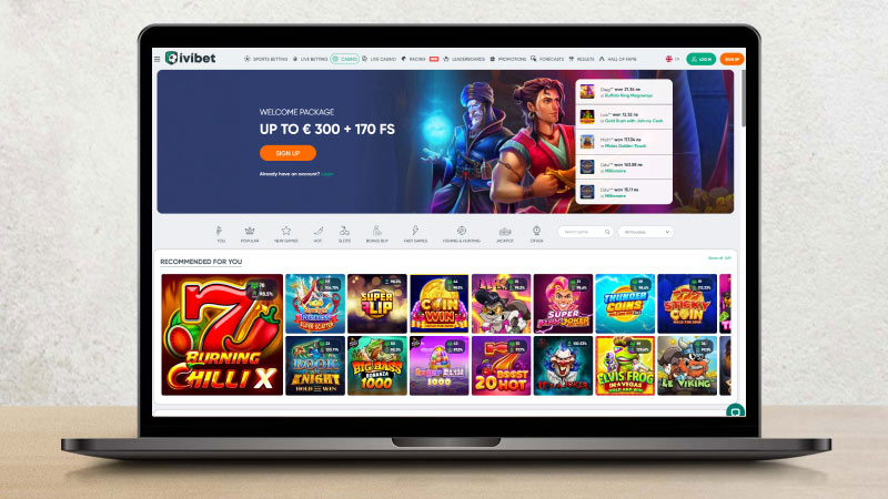 Снимка на главната страница на Казино Ivibet