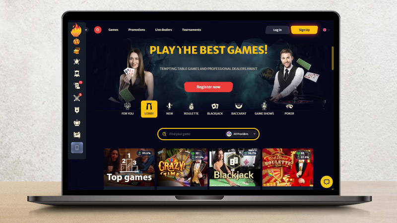 Снимка на главната страница на Казино HellSpin