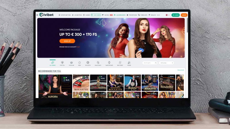 Снимка на главната страница на Казино Ivibet