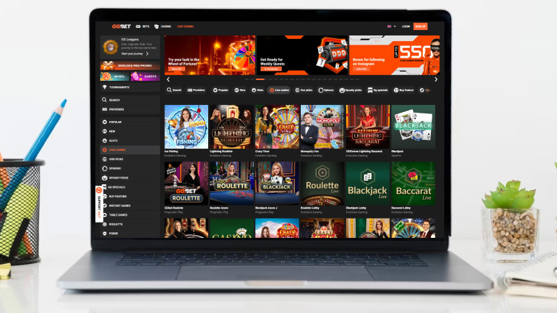 Снимка на главната страница на Казино GGbet