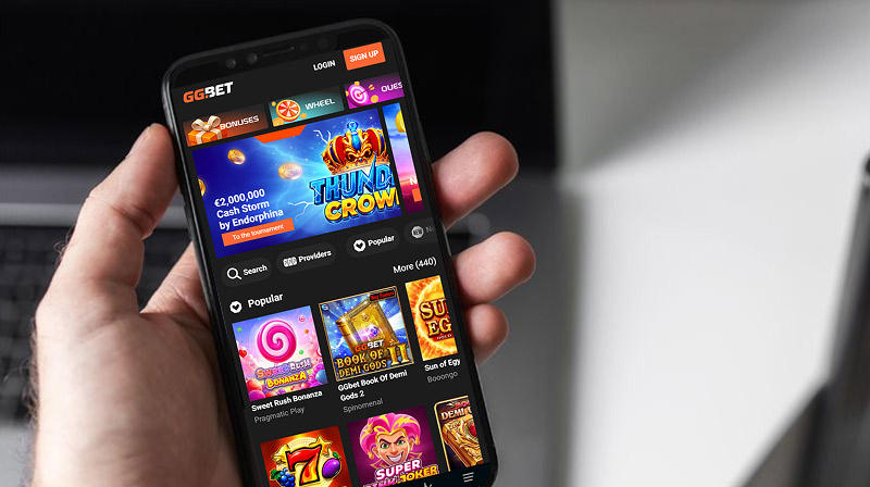 Снимка на екрана на мобилното приложение на Казино GGbet