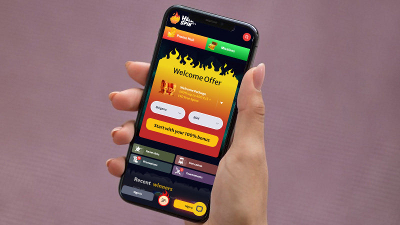 Снимка на екрана на мобилното приложение на Казино HellSpin