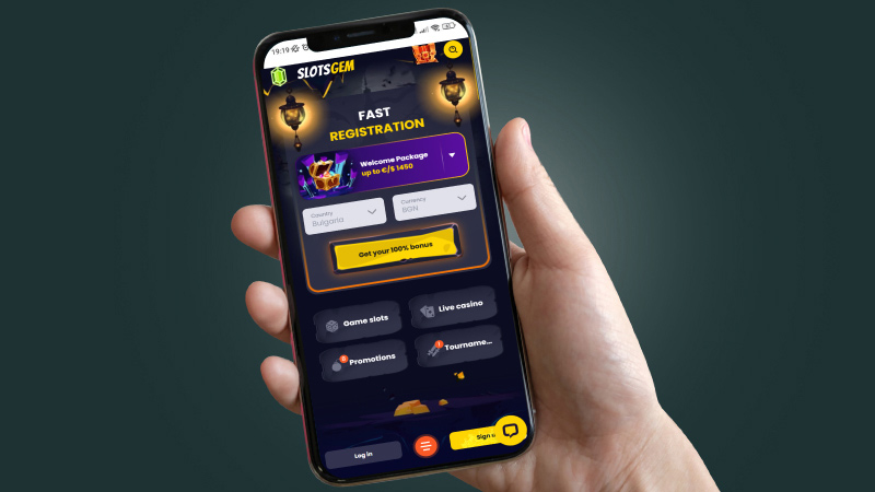 Снимка на екрана на мобилното приложение на Казино SlotsGem