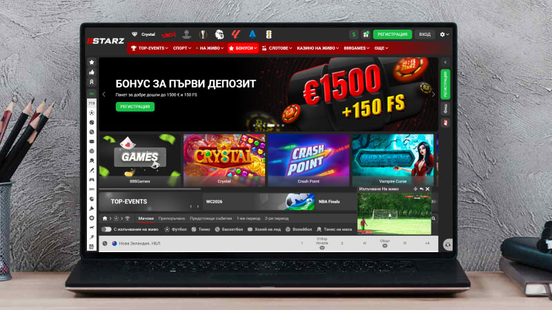 Снимка на главната страница на Казино 888 Starz