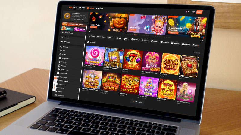 Снимка на главната страница на Казино GGbet