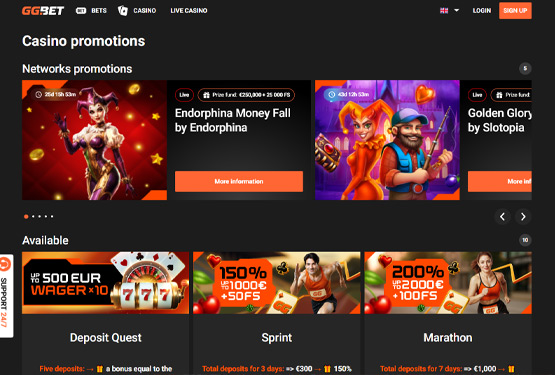 Бонуси в GG.bet Казино