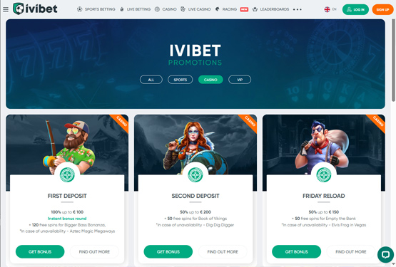 Бонуси в Ivibet Casino