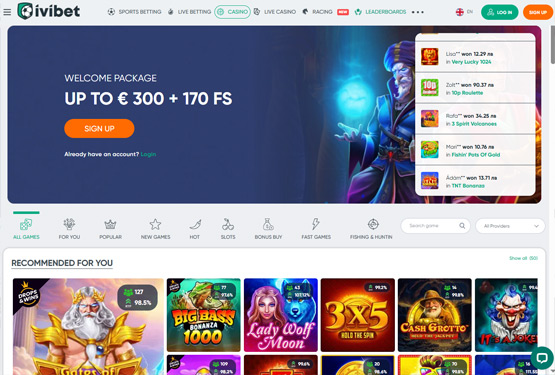 Начална страница на Ivibet Casino
