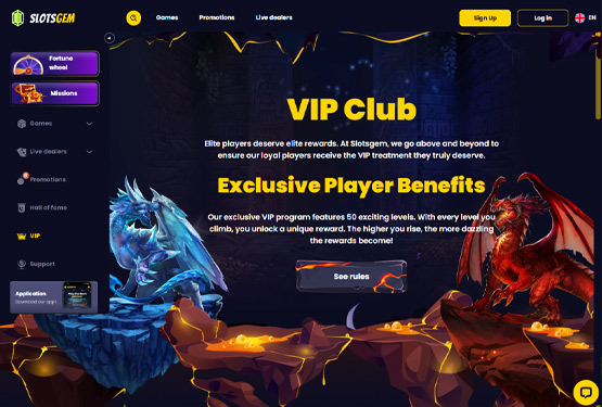 VIP програма на казино Slotsgem