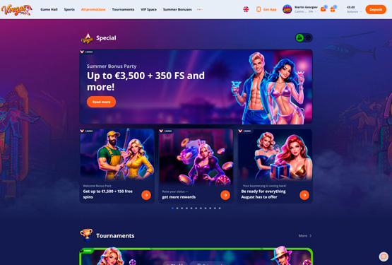Бонуси в казино Vulkan Vegas