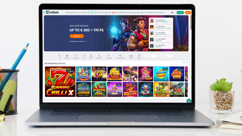 Снимка на главната страница на Казино Ivibet